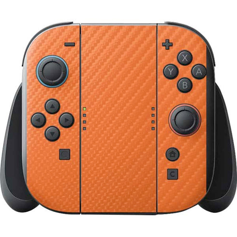 Orange Carbon Fiber Specialty Texture Material Nintendo Switch 2 (2025) with Joy-Con Skin